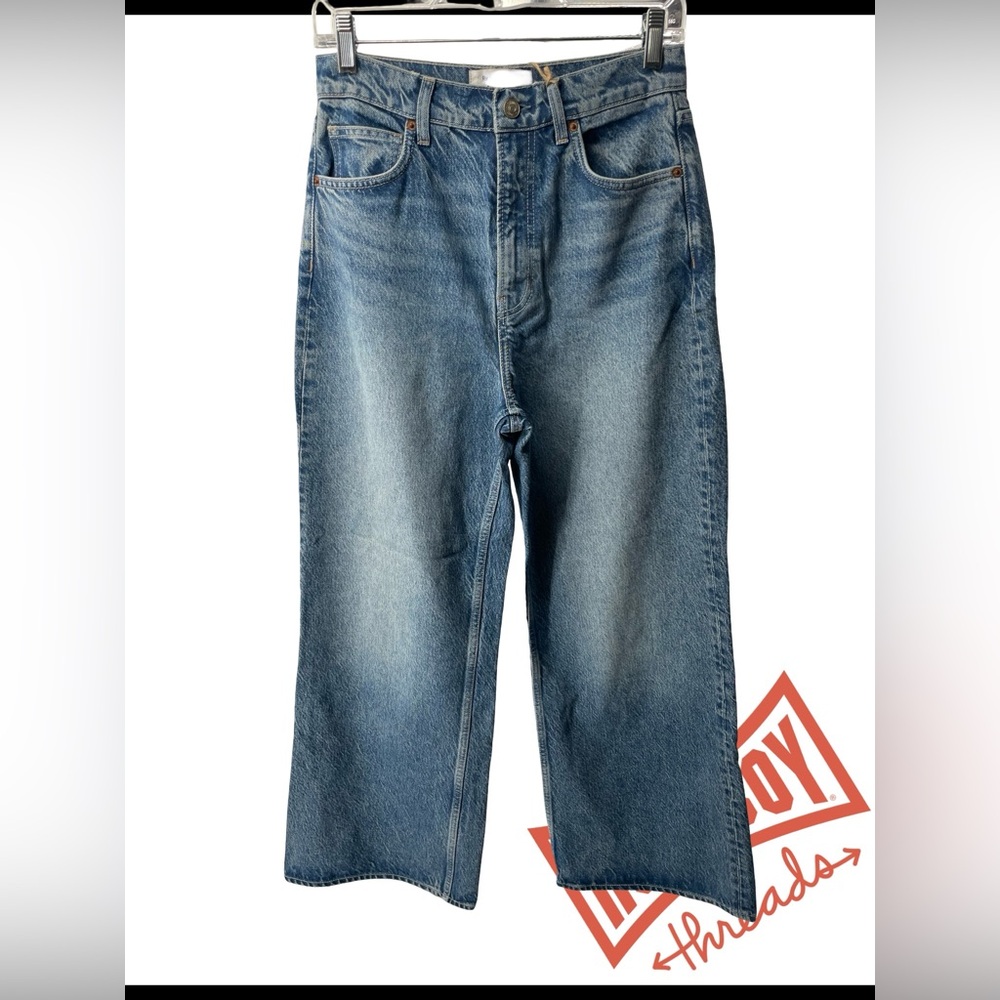 Reformation Blue Slouchy Cropped Jeans